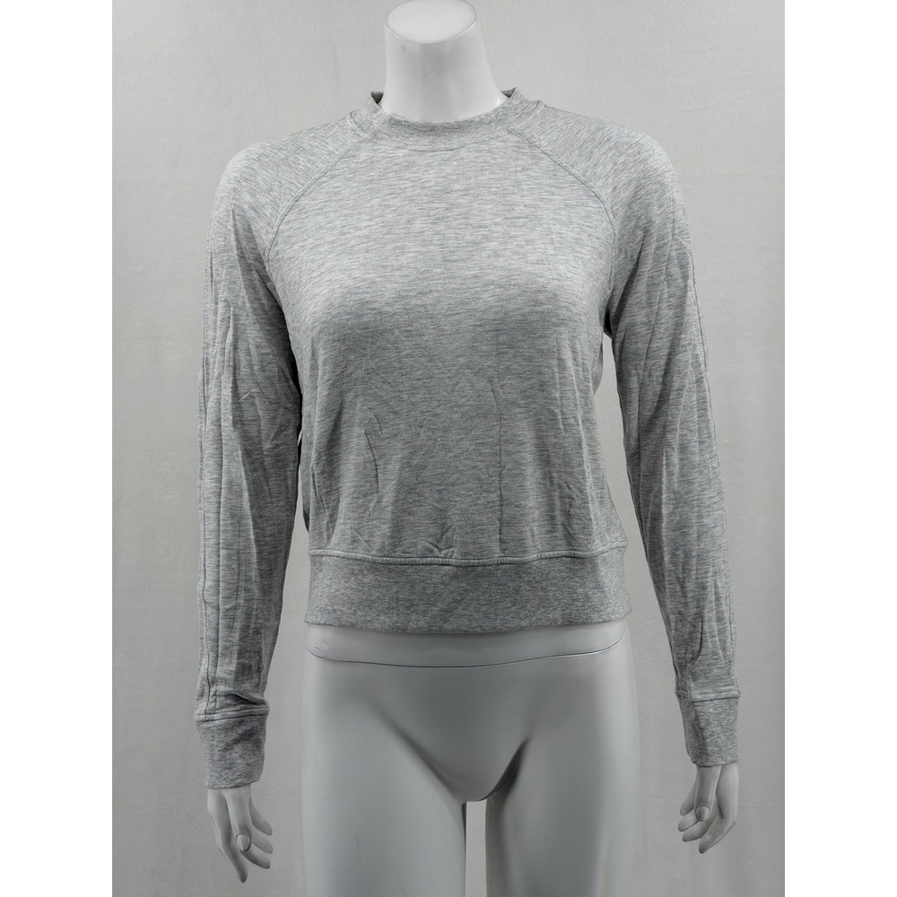 Lululemon Top Womens 4 Gray Lightweight Crew Neck Pullover Soft Long Sleeve Gym